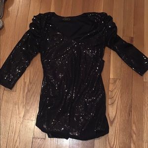 Black sequin mini dress